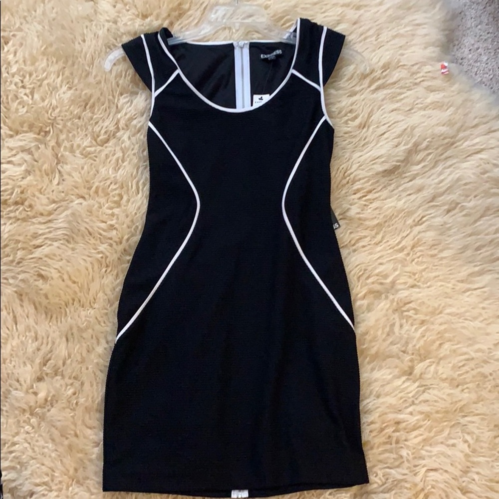 Black express dress with white lining as 4 NWT